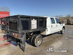 (Kansas City, MO) 2008 Ford F350 4x4 Crew-Cab Dump Flatbed Truck Runs & Moves) (Jump to Start, Check