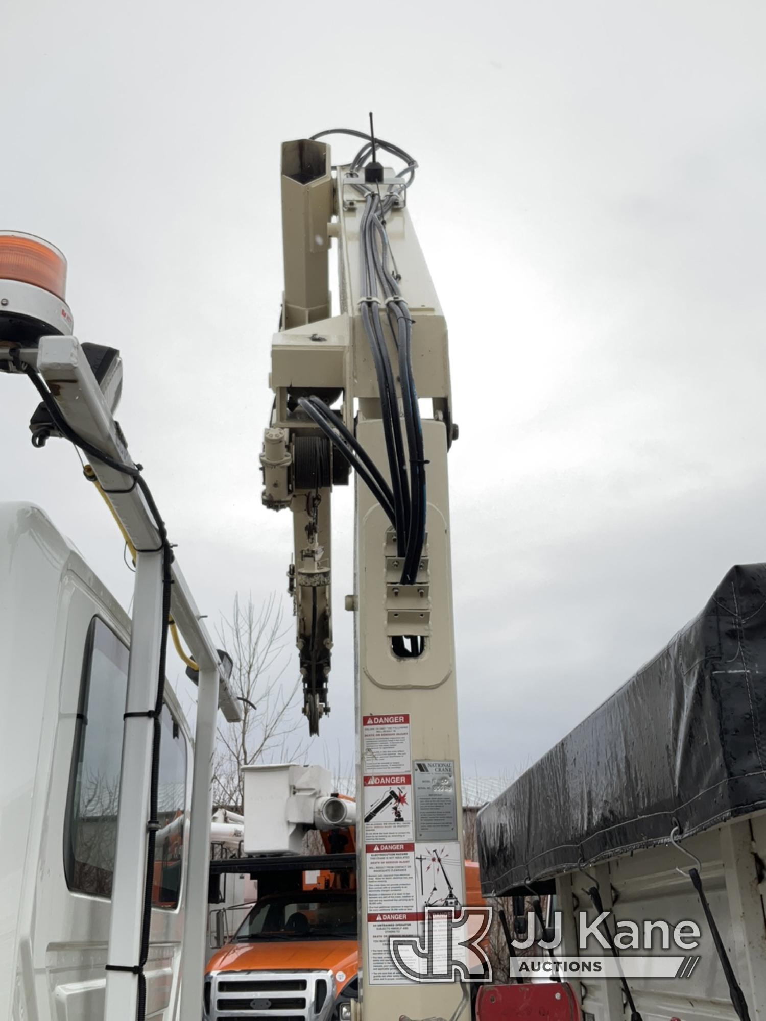 (Des Moines, IA) National N-50, Knuckleboom Crane mounted behind cab on 2004 International 4200 Stak