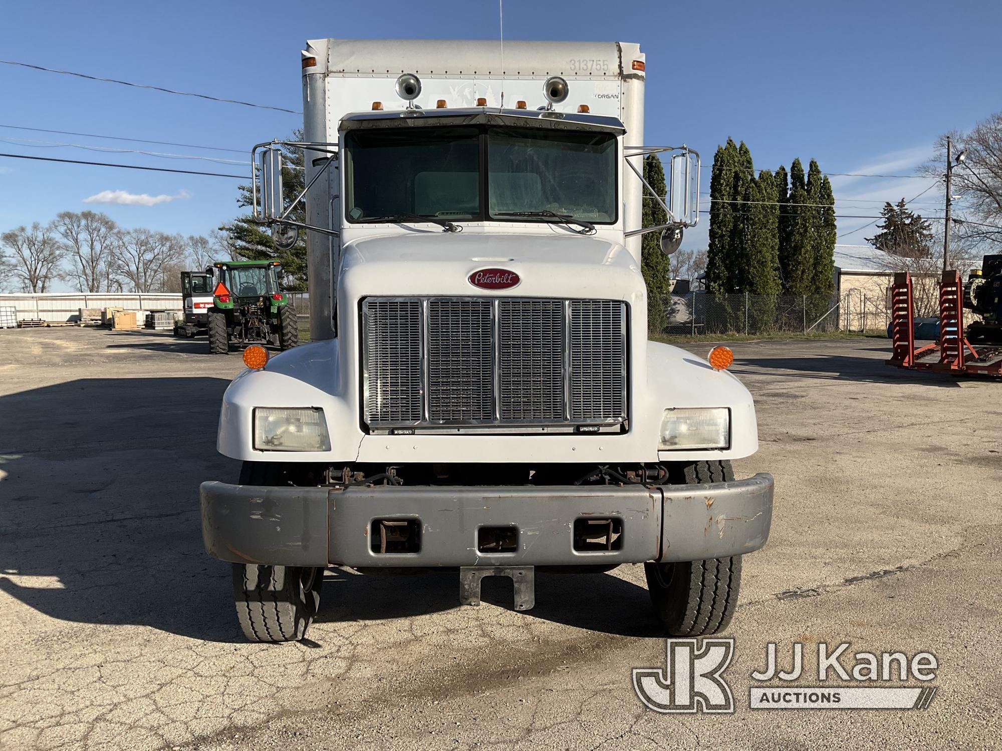 (South Beloit, IL) 1999 Peterbilt 330 T/A Van Body Truck Runs & Moves) (Check Engine Light On, ABS L