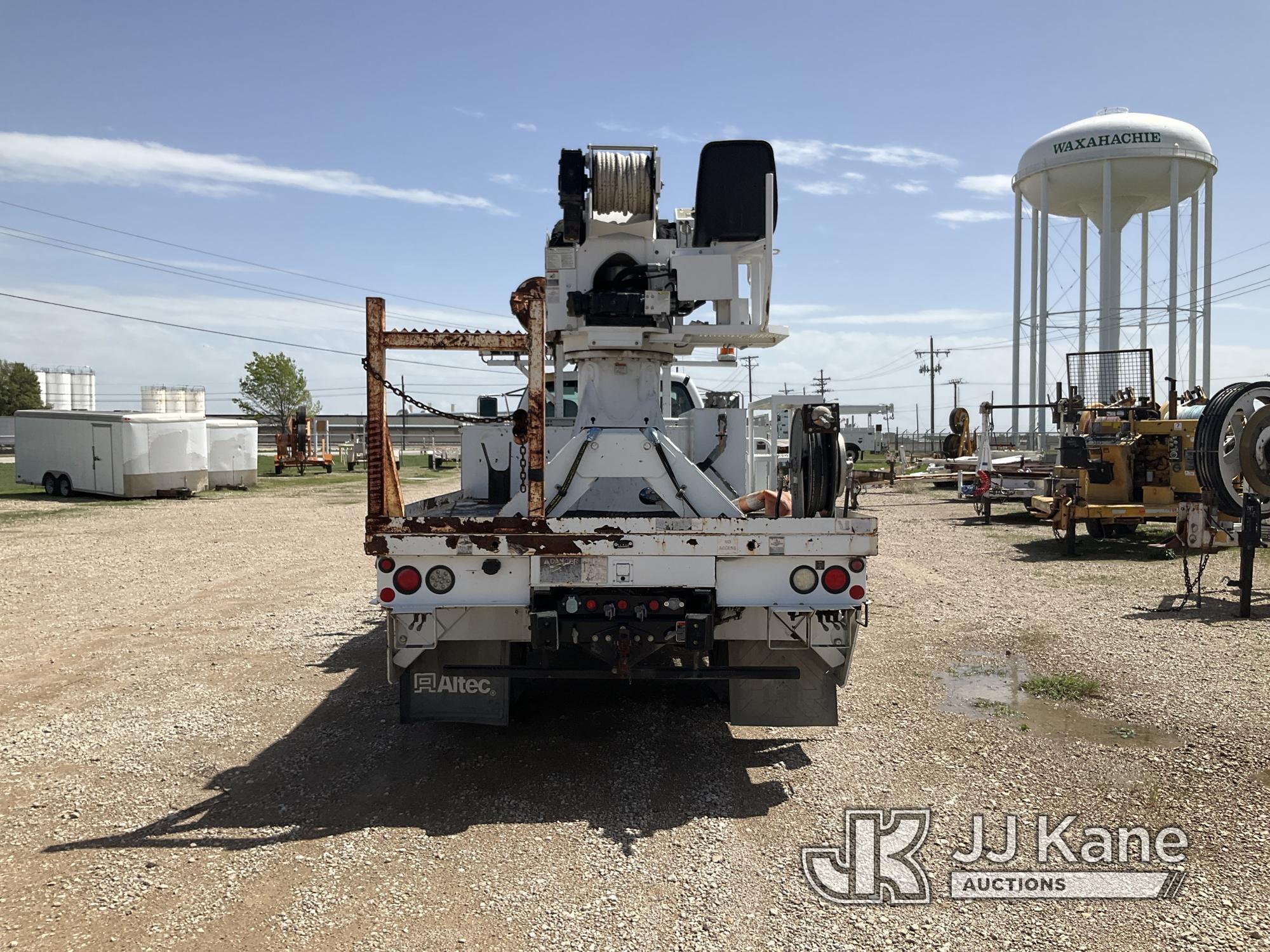 (Waxahachie, TX) Altec DC47-TR, Digger Derrick rear mounted on 2015 Ford F750 Flatbed/Utility Truck