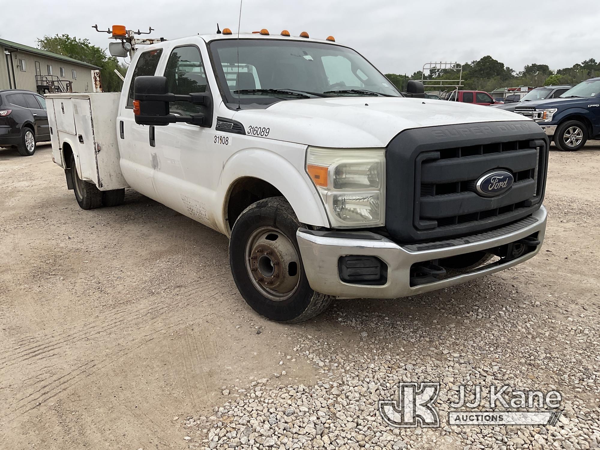 (Cypress, TX) 2013 Ford F350 Crew-Cab Service Truck Runs & Moves) (Airbag Light On, Minor Body Damag