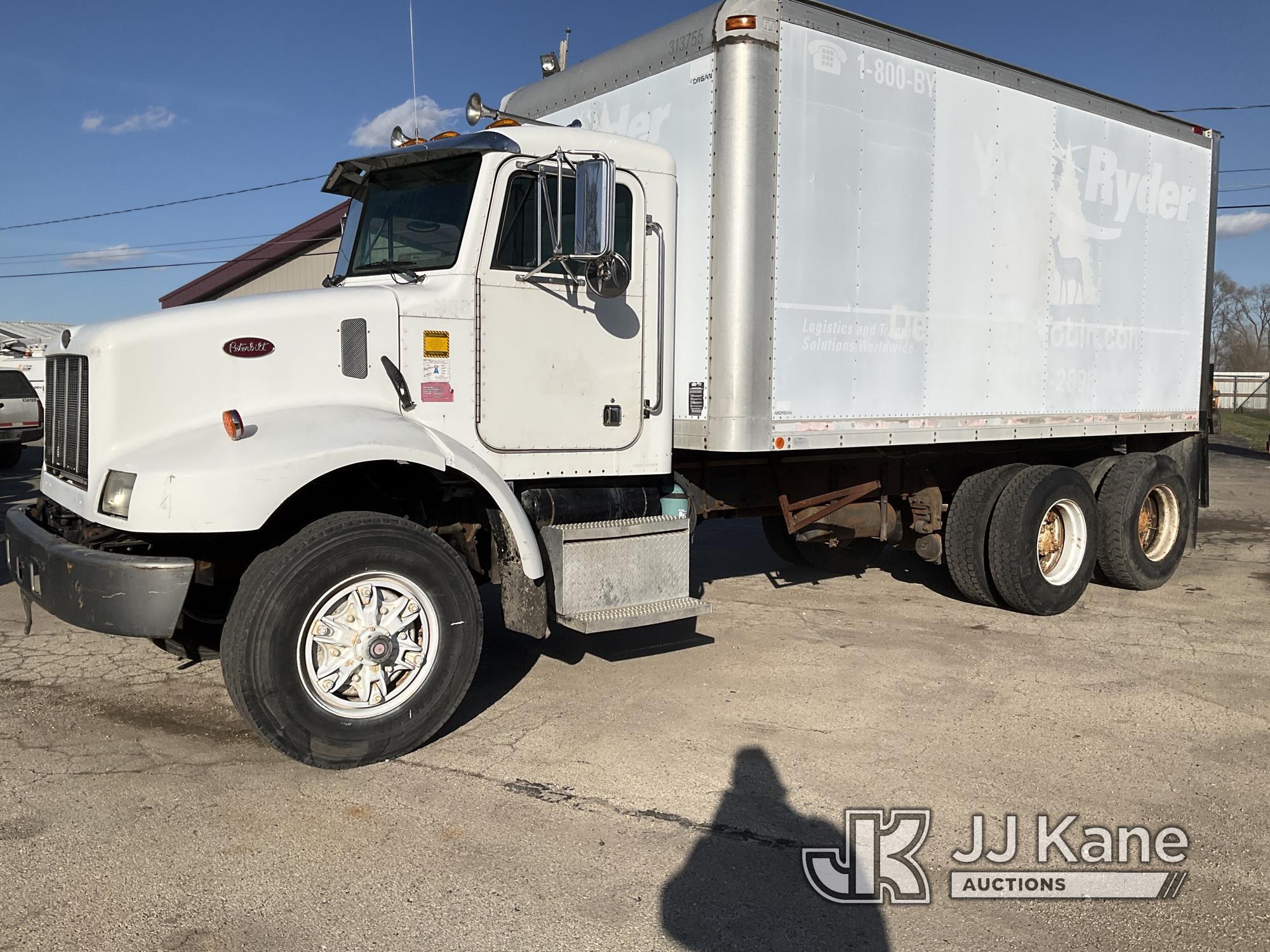 (South Beloit, IL) 1999 Peterbilt 330 T/A Van Body Truck Runs & Moves) (Check Engine Light On, ABS L