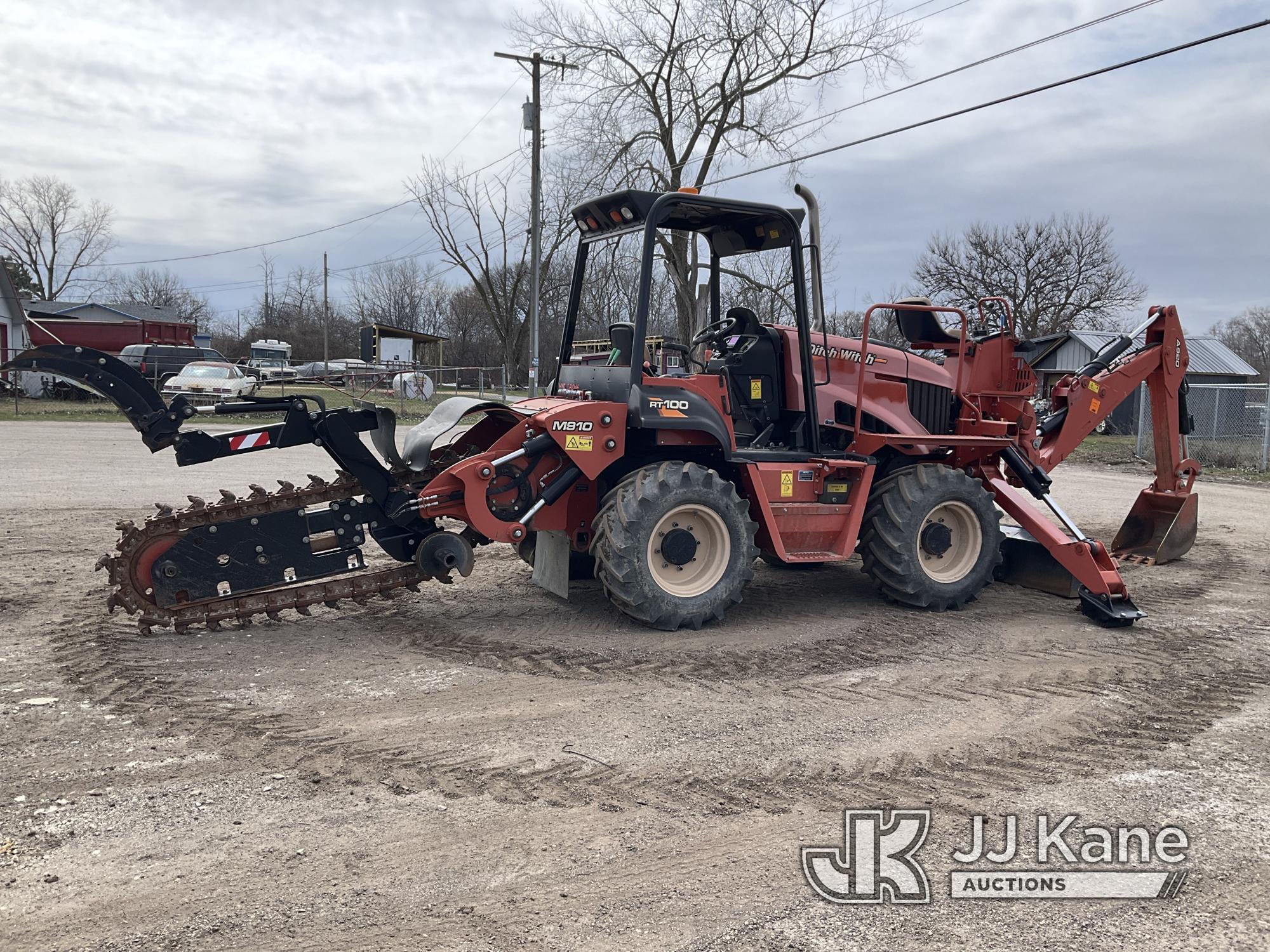 (South Beloit, IL) 2015 Ditch Witch RT100 Rubber Tired Trencher Runs, Moves, Operates