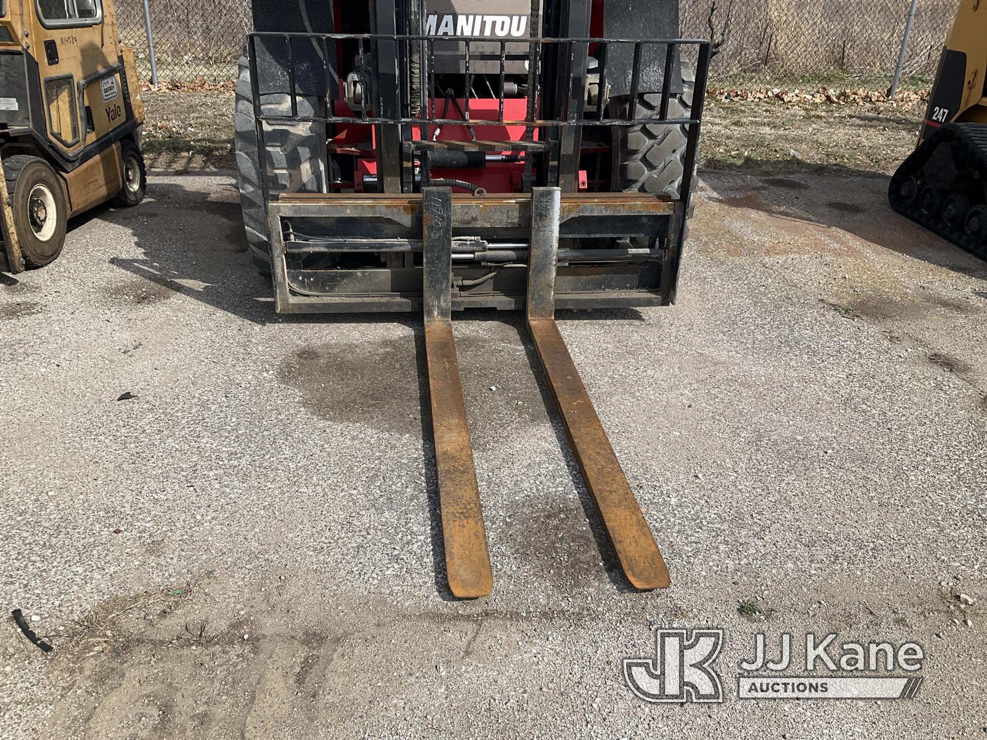 (Kansas City, MO) 2011 Manitou M40-4T Rough Terrain Forklift Runs, Moves, & Operates) (No Power Stee