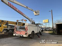 (San Antonio, TX) HiRanger 5FC-55, Bucket mounted behind cab on 2003 Ford F750 Utility Truck Runs, U