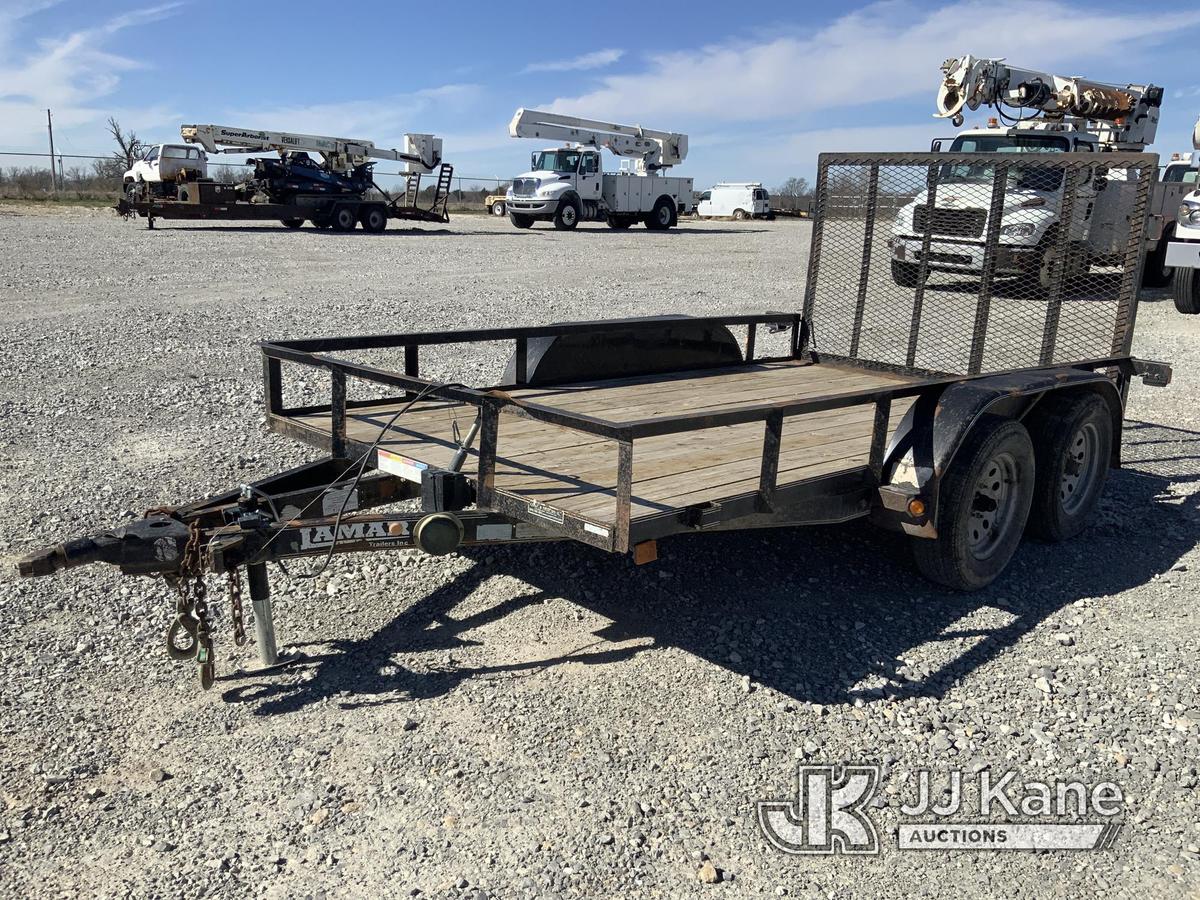 (Hawk Point, MO) 2014 Lamar Trailers 6 Ton T/A Material Trailer 76 in by 12ft deck with ramp.