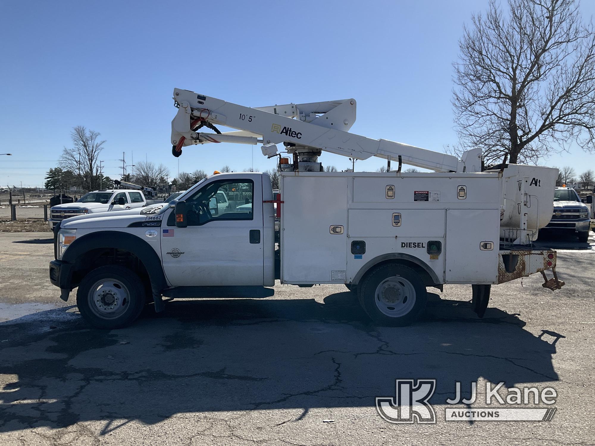 (Kansas City, MO) Altec AT37G, Articulating & Telescopic Bucket mounted behind cab on 2015 Ford F550