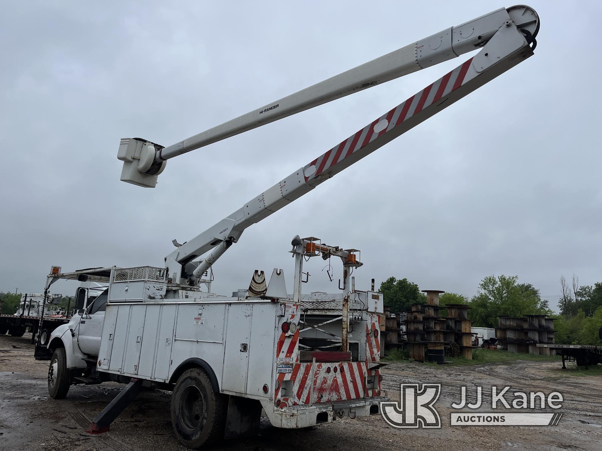 (San Antonio, TX) Terex/Telelect HiRanger 5FC-55, Bucket Truck mounted behind cab on 2003 Ford F750