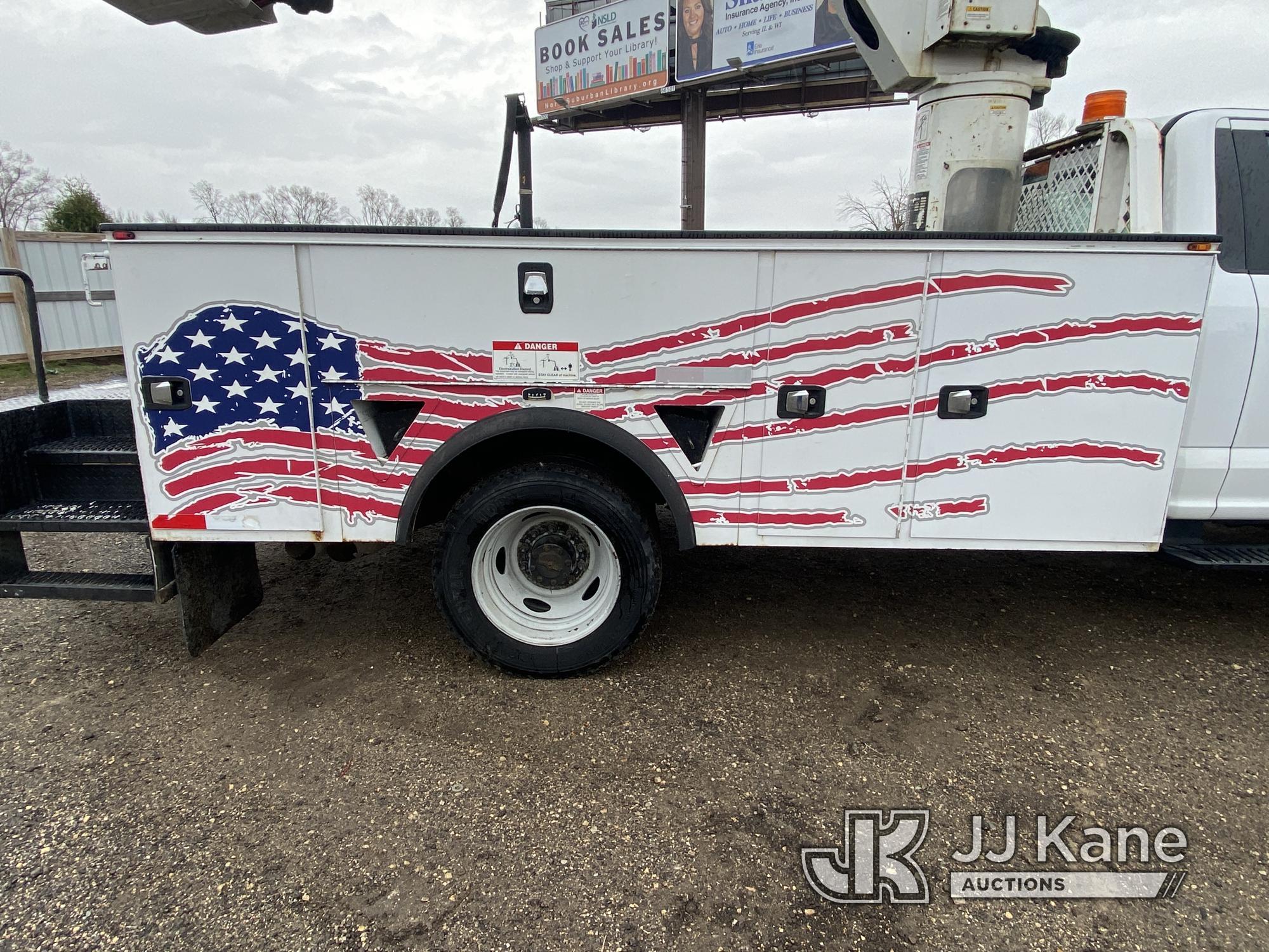 (South Beloit, IL) Versalift SST37EIH, Articulating & Telescopic Bucket Truck mounted behind cab on