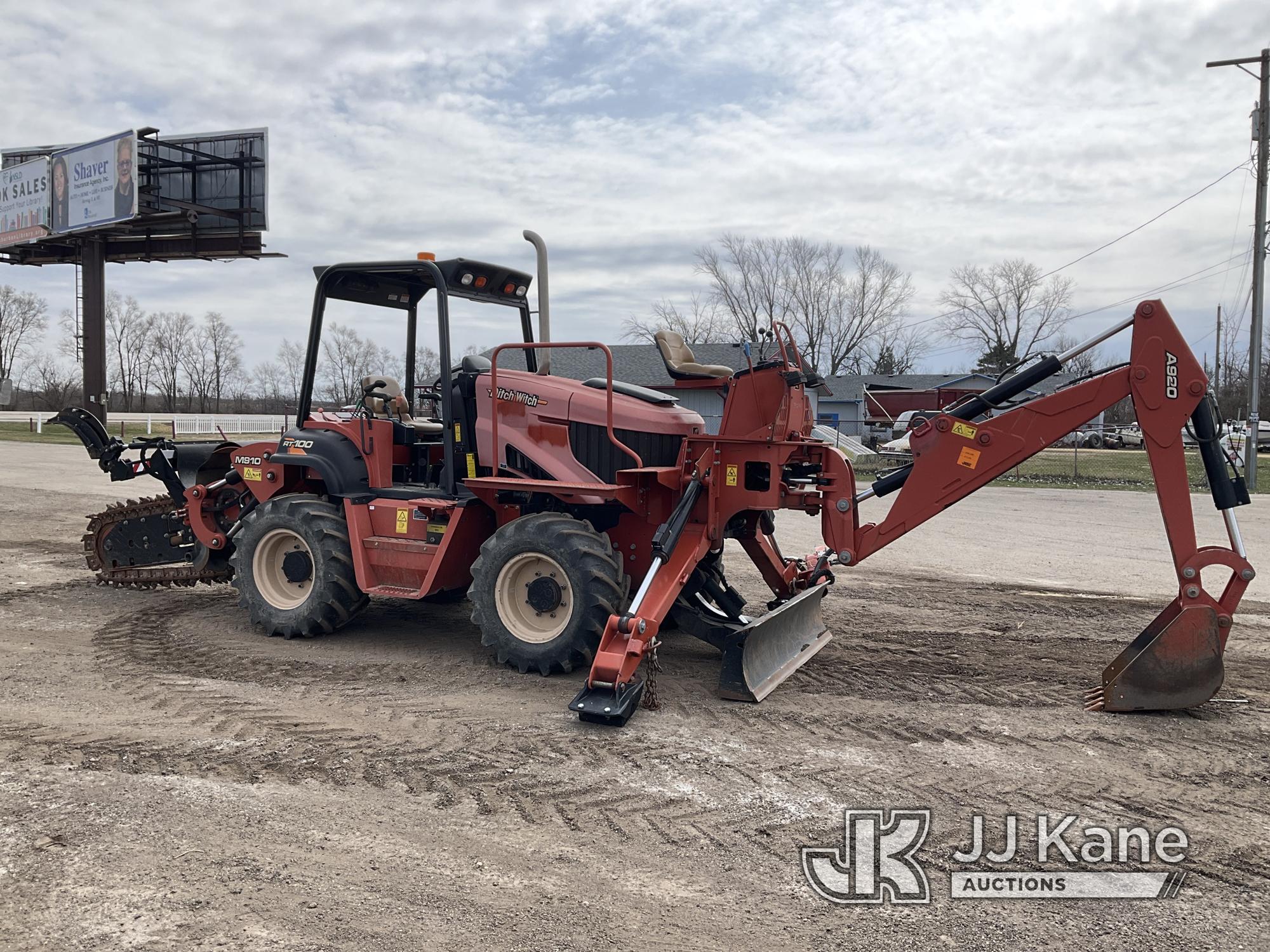 (South Beloit, IL) 2015 Ditch Witch RT100 Rubber Tired Trencher Runs, Moves, Operates