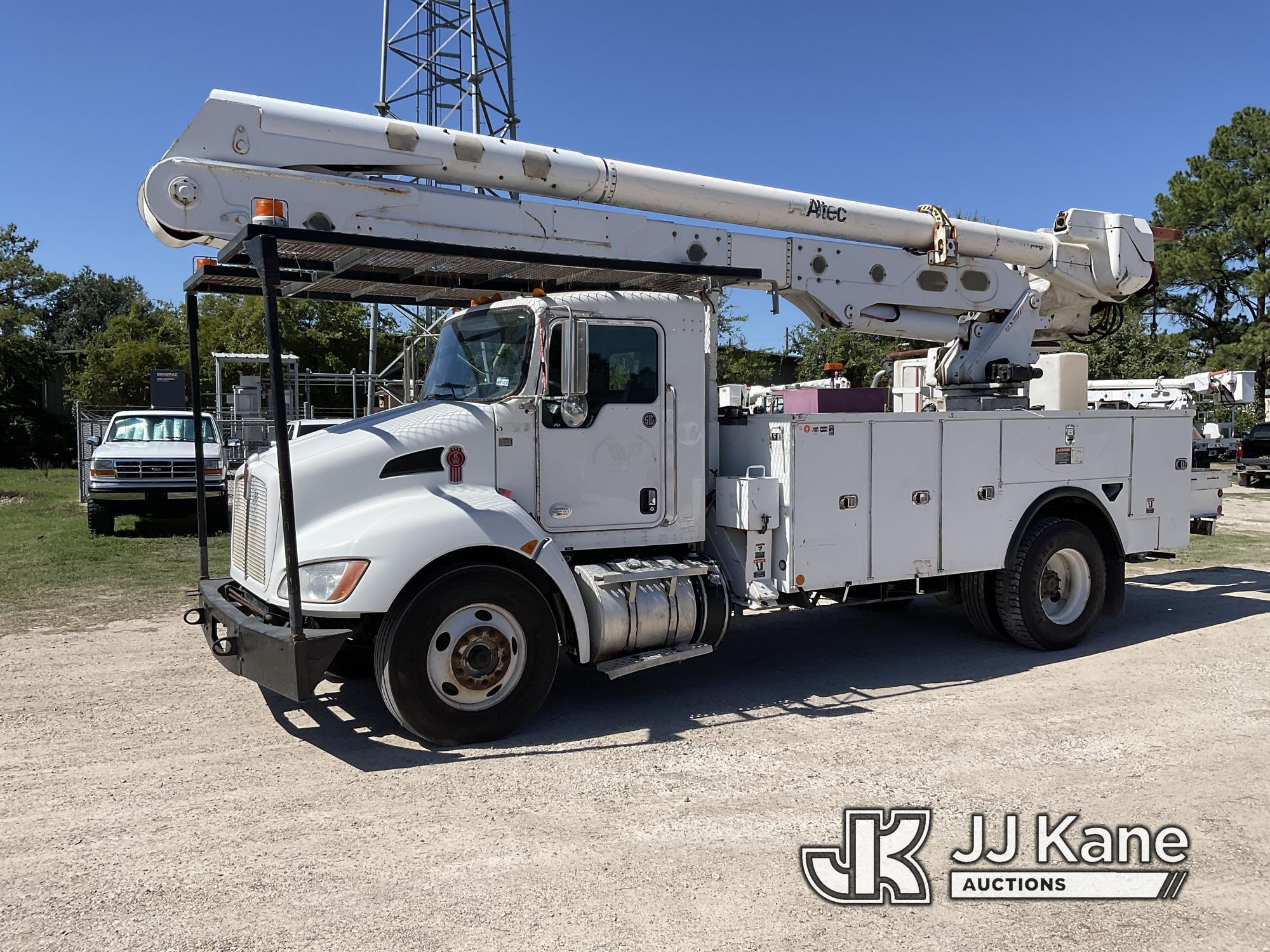 (San Antonio, TX) Altec AA55-MH, Material Handling Bucket Truck rear mounted on 2014 Kenworth T370 U