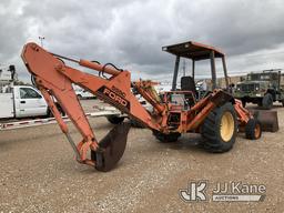 (Waxahachie, TX) 1992 Ford 555C Tractor Loader Backhoe Not Running, Condition Unknown, Flat Tires) (