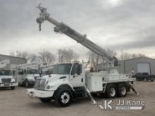 Altec DM47-BR, Digger Derrick rear mounted on 2007 International 7400 T/A Utility Truck Runs, Moves,