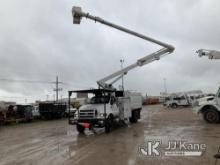 Altec LR760E70, Over-Center Elevator Bucket mounted behind cab on 2013 Ford F750 Chipper Dump Truck 