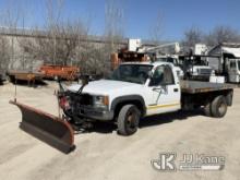 1996 GMC Sierra 3500 4x4 Flatbed/Dump Truck Runs & Moves) (No Longer Starts, Need Battery. Plow Oper