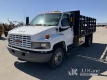 2003 GMC C5500 Flatbed Truck Runs & Moves) (Only Goes 40mph Due To Bad Speedometer Sensor, ABS Light