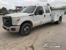 2012 Ford F350 Crew-Cab Service Truck Runs And Moves, Minor Body Damage On Passenger-Side Front Cabi