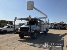 HiRanger 5FC-55, Bucket Truck mounted behind cab on 2002 Ford F750 Utility Truck Runs, Moves & Upper