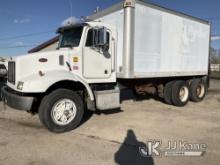 1999 Peterbilt 330 T/A Van Body Truck Runs & Moves) (Check Engine Light On, ABS Light On, Crack In H