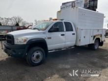 2008 Dodge Ram 5500 Enclosed High-Top Service Truck Runs & Moves) (Paint Damage, Rust Damage