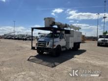 Altec LR756, Over-Center Bucket Truck mounted behind cab on 2013 Ford F750 Chipper Dump Truck Runs &