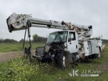 Altec DM47-TR, Digger Derrick rear mounted on 2017 International 4300 Utility Truck Wrecked, Not Run