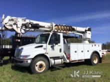 Altec DC47-TR, Digger Derrick rear mounted on 2013 International 4300 DuraStar Utility Truck Red Tag