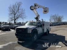 Altec AT37G, Articulating & Telescopic Bucket mounted behind cab on 2015 Ford F550 4x4 Service Truck
