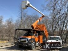 Altec LR756, Over-Center Bucket Truck mounted behind cab on 2015 Ford F750 Chipper Dump Truck Runs &