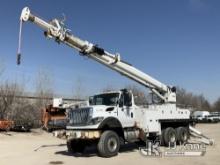 Altec D4065A-TR, Digger Derrick rear mounted on 2012 International 7400 6x6 Flatbed/Utility Truck Ru