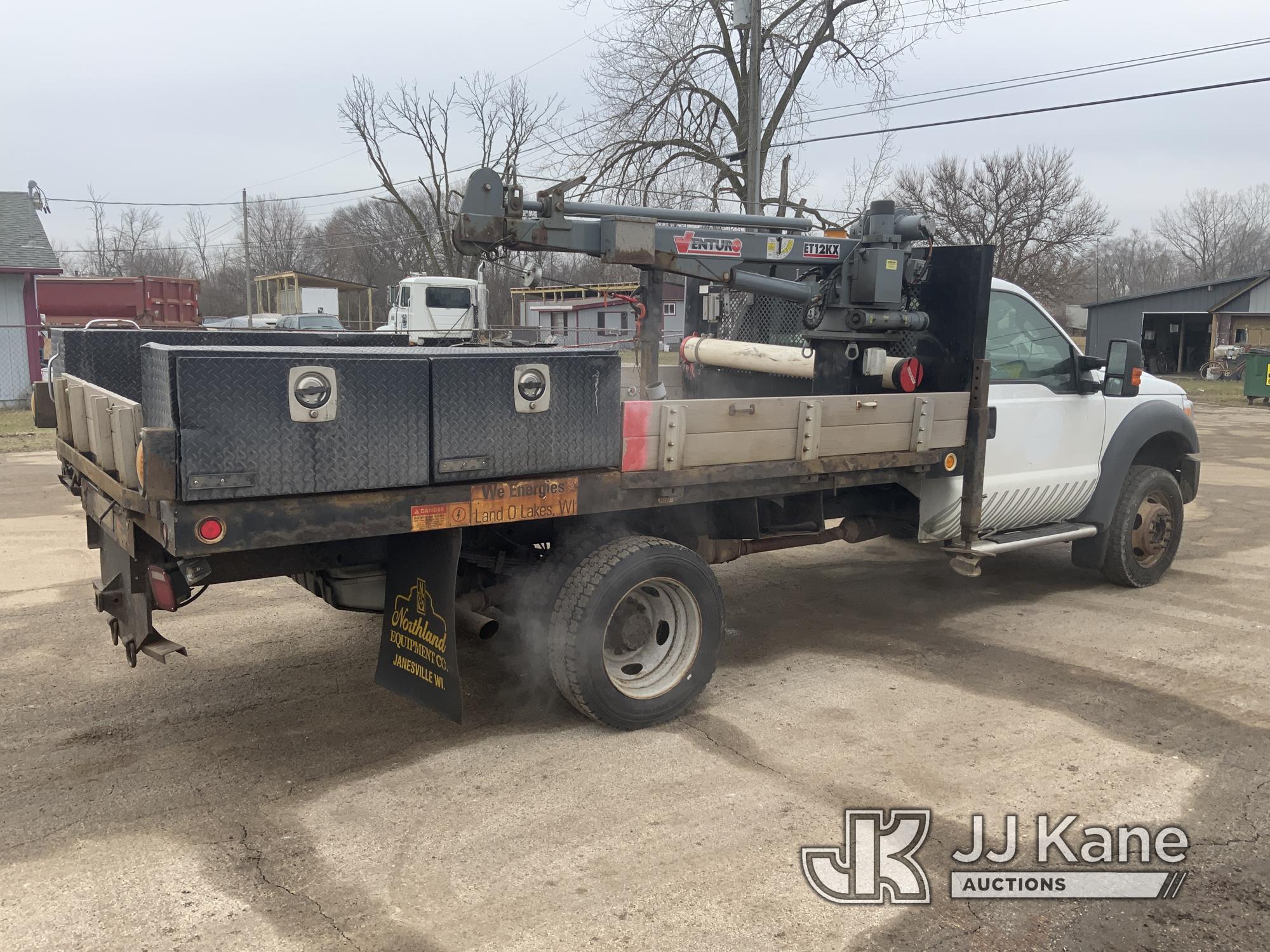 (South Beloit, IL) 2012 Ford F450 4x4 Flatbed Truck Runs, Moves