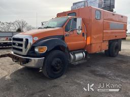 (South Beloit, IL) 2012 Ford F750 Chipper Dump Truck Runs & Moves) (PTO Operates, ABS Light On