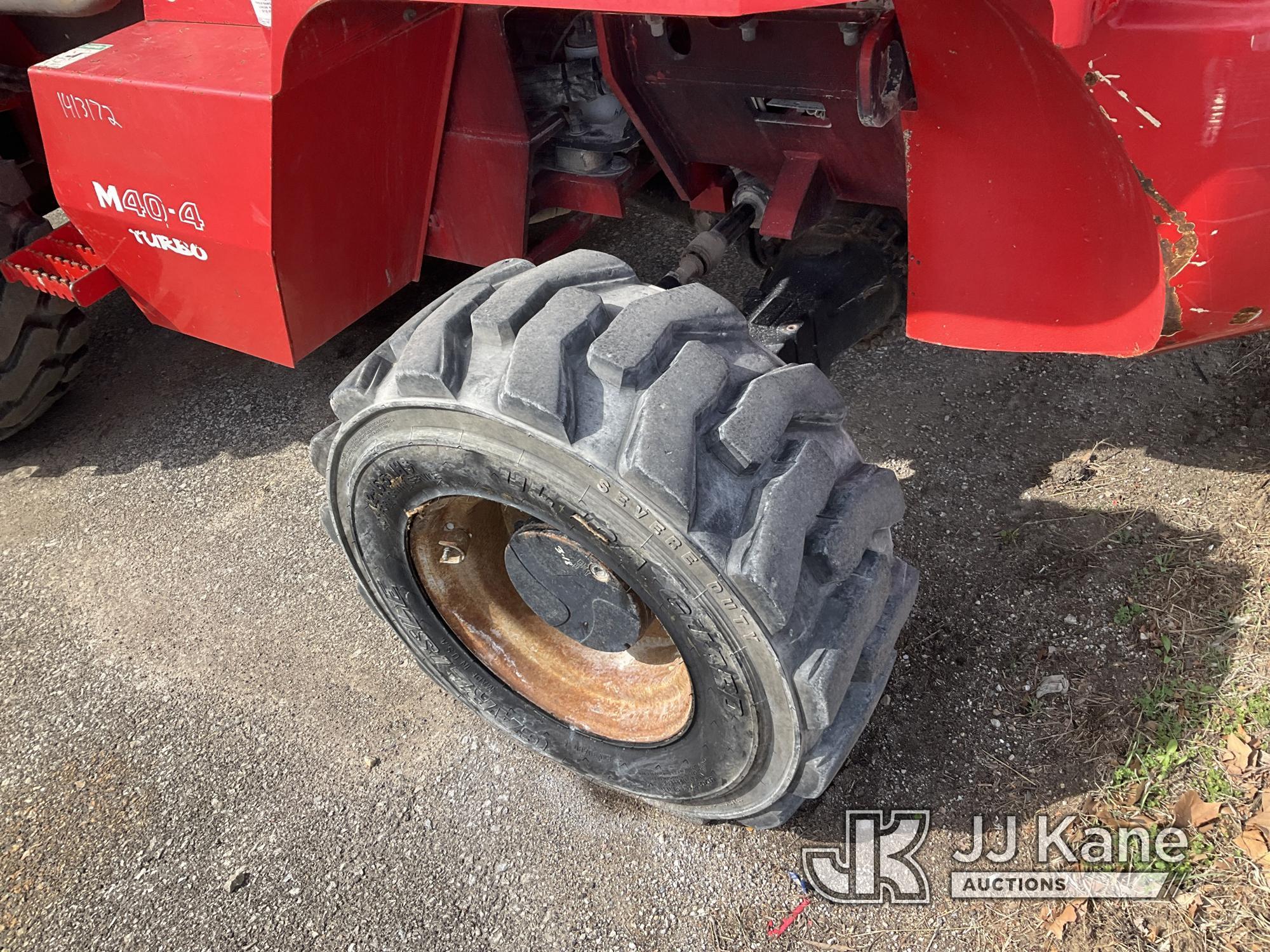 (Kansas City, MO) 2011 Manitou M40-4T Rough Terrain Forklift Runs, Moves, & Operates) (No Power Stee