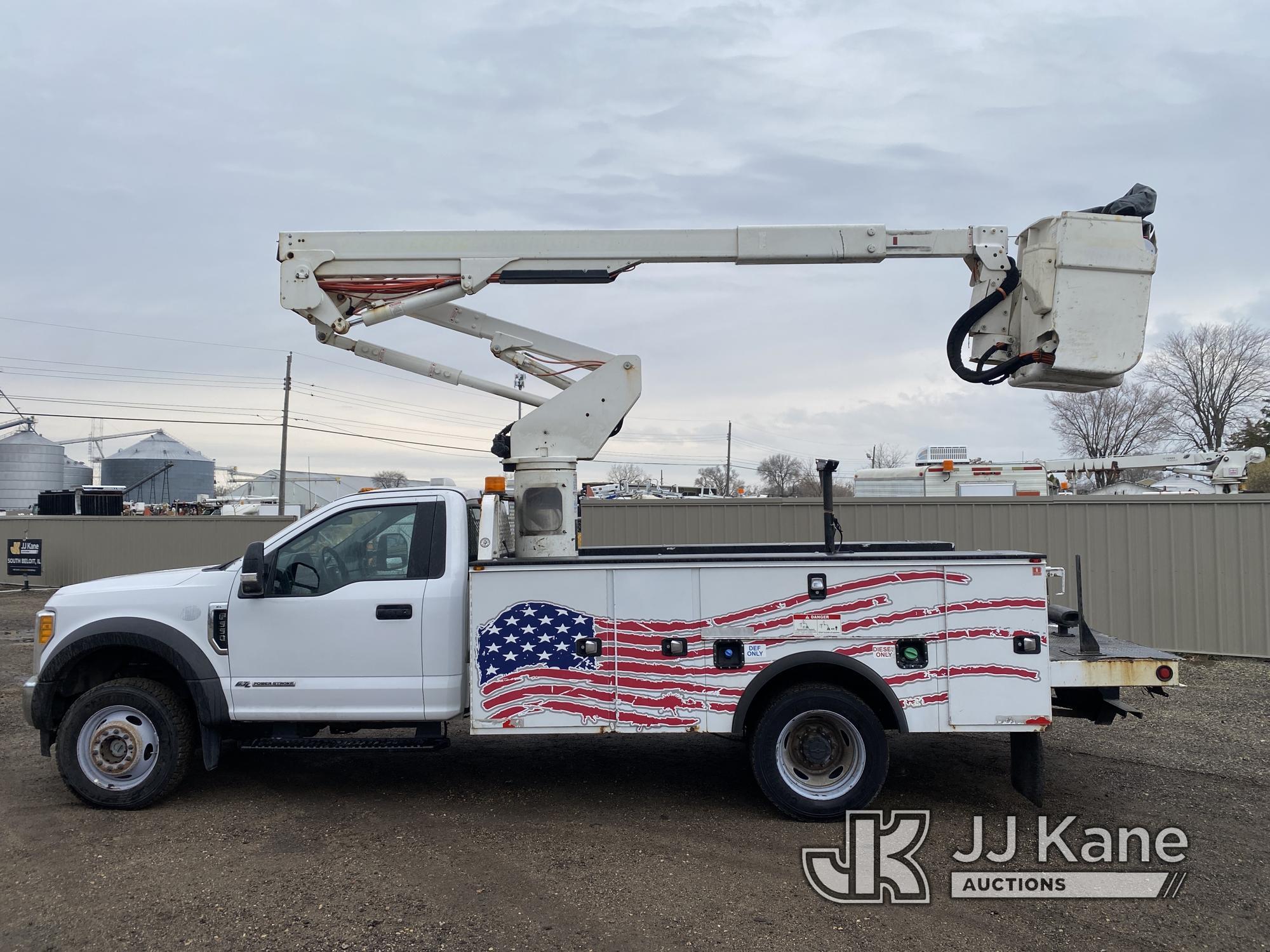 (South Beloit, IL) Versalift SST37EIH, Articulating & Telescopic Bucket Truck mounted behind cab on