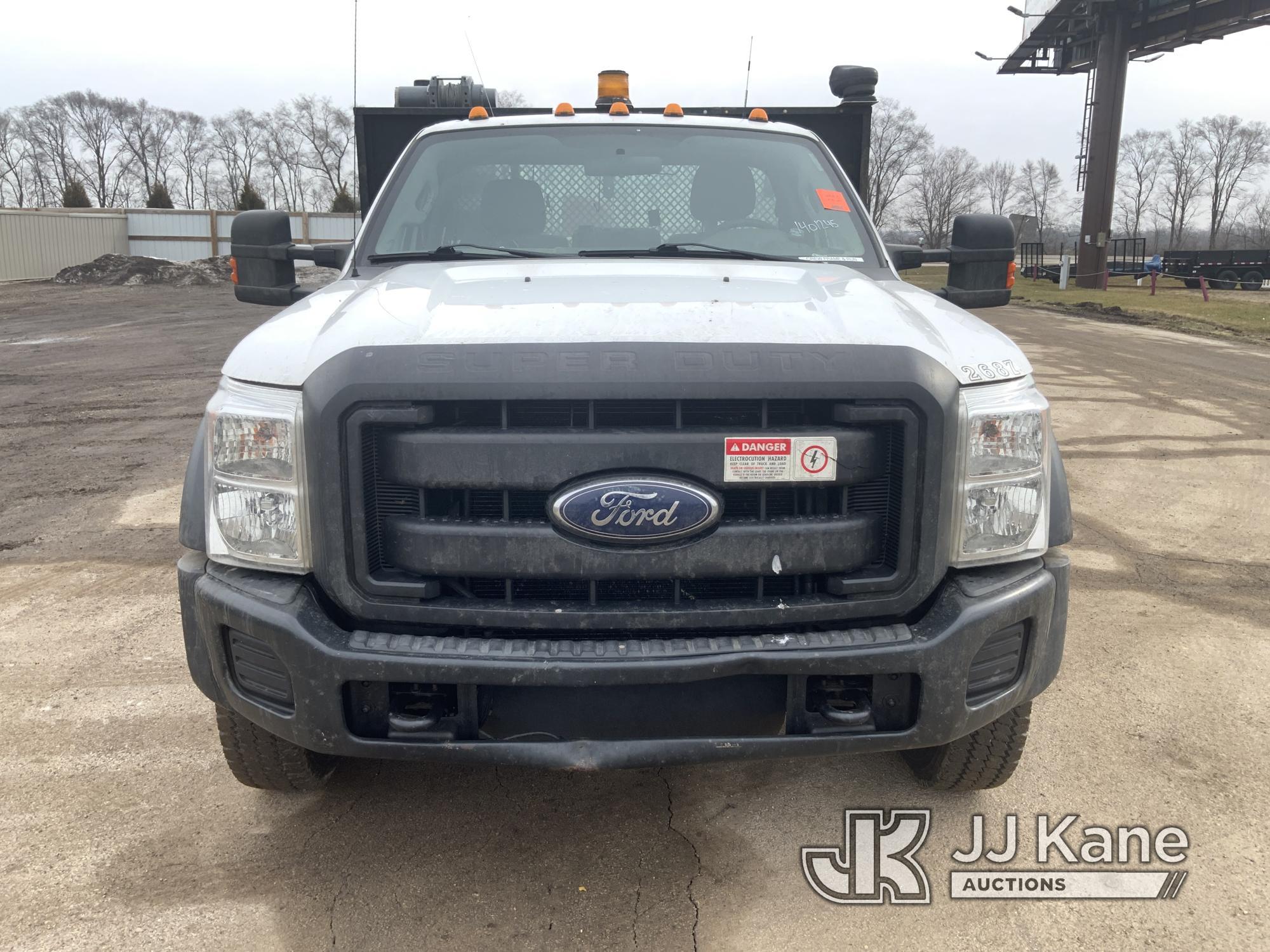 (South Beloit, IL) 2012 Ford F450 4x4 Flatbed Truck Runs, Moves