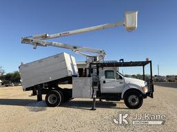 (Fredericksburg, TX) HiRanger XT55, Over-Center Bucket Truck mounted behind cab on 2007 Ford F750 Ch