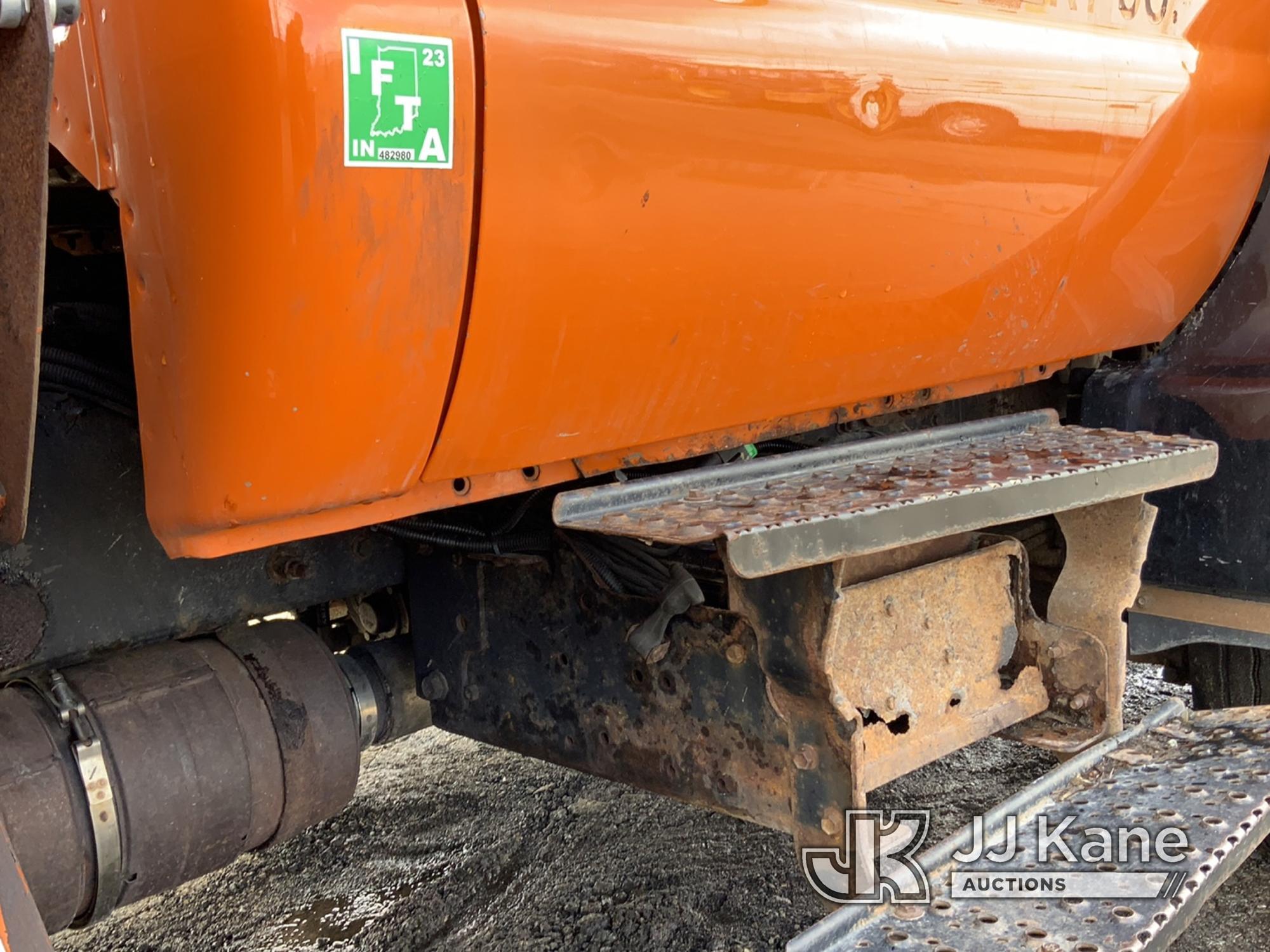 (Neenah, WI) Altec LR760E70, Over-Center Elevator Bucket mounted behind cab on 2013 Ford F750 Chippe