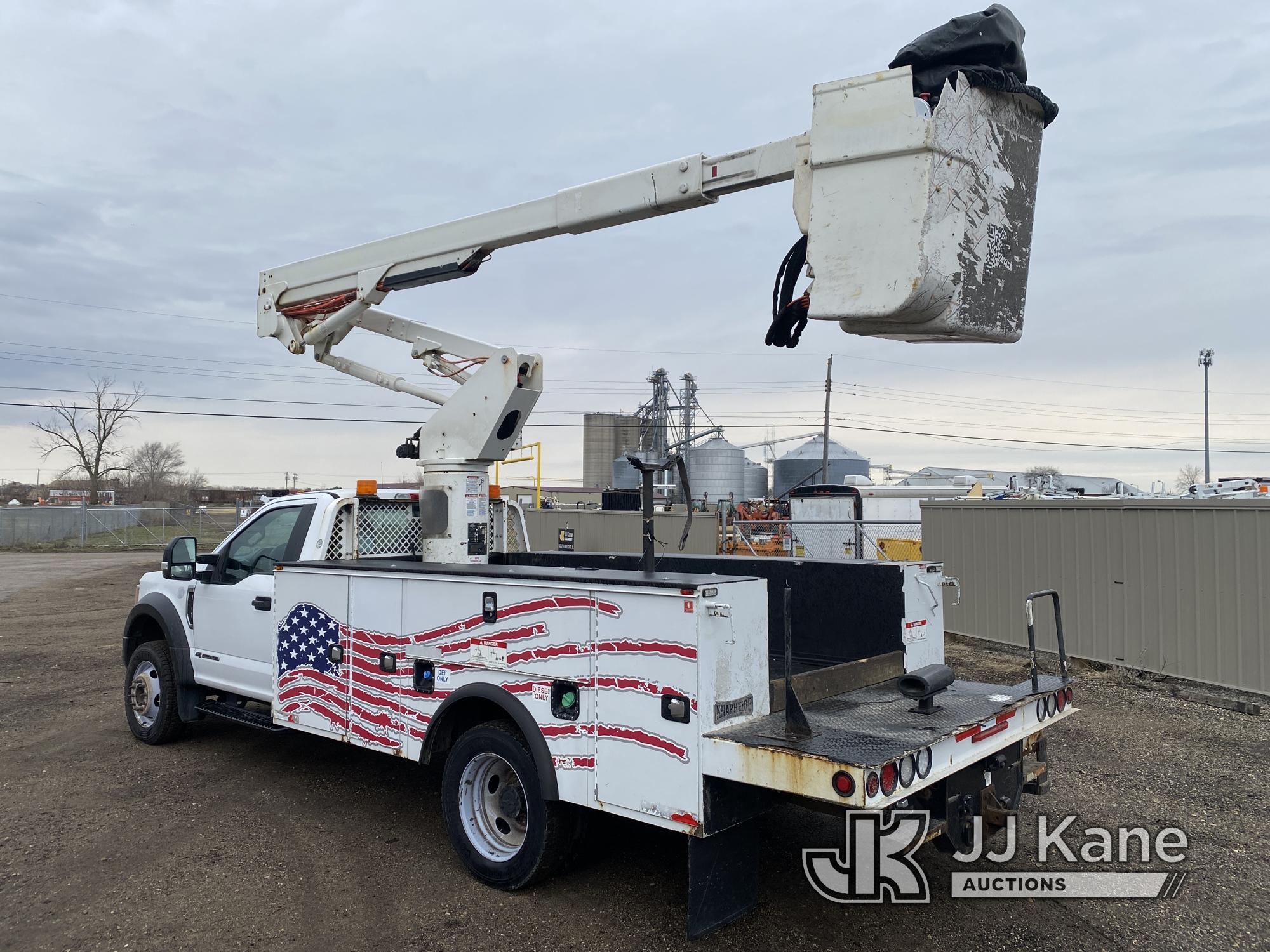 (South Beloit, IL) Versalift SST37EIH, Articulating & Telescopic Bucket Truck mounted behind cab on