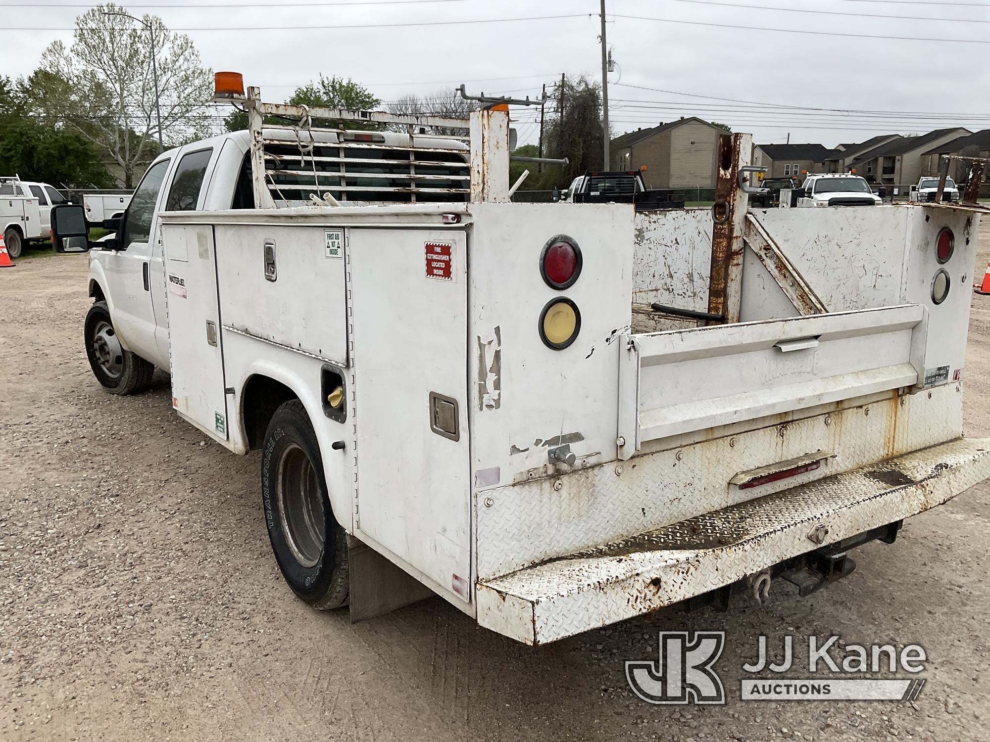 (Cypress, TX) 2013 Ford F350 Crew-Cab Service Truck Runs & Moves) (Airbag Light On, Minor Body Damag