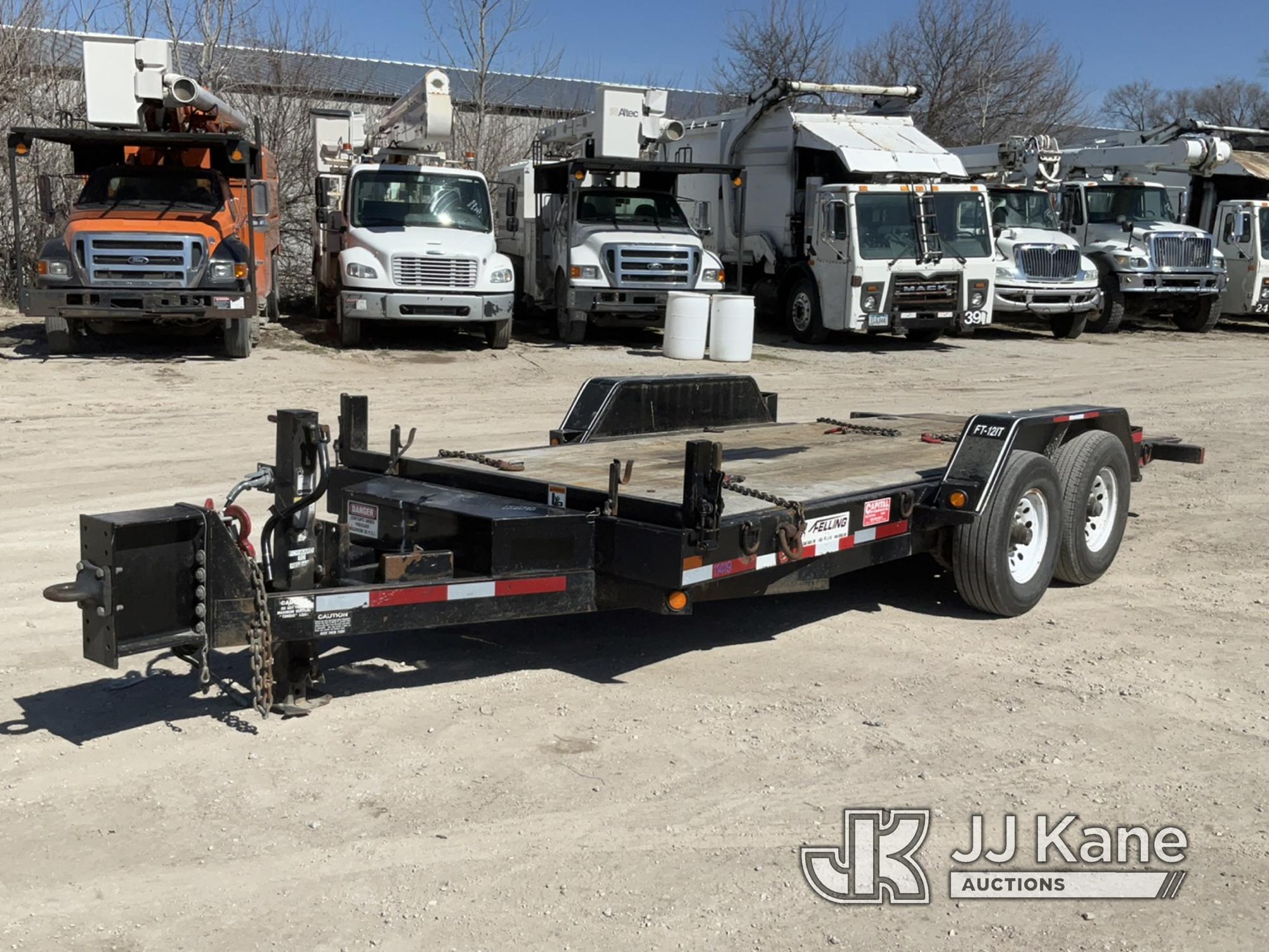 (Des Moines, IA) 2005 Felling FT-12 T/A Tagalong Equipment Trailer, Trailer 24ft x 8ft 5in Deck 15ft