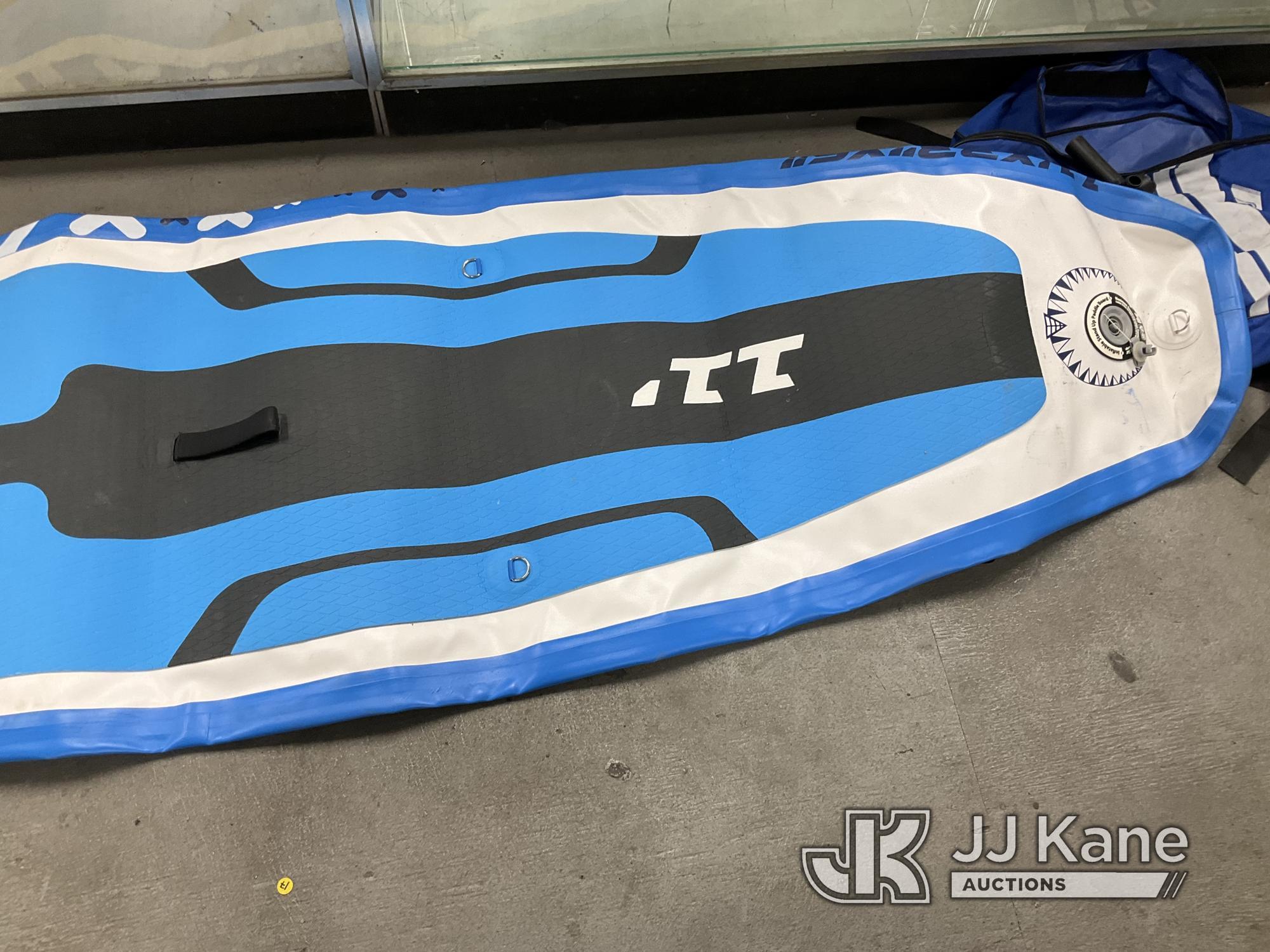 (Jurupa Valley, CA) Inflatable Paddle-board With Accessories (Used) NOTE: This unit is being sold AS