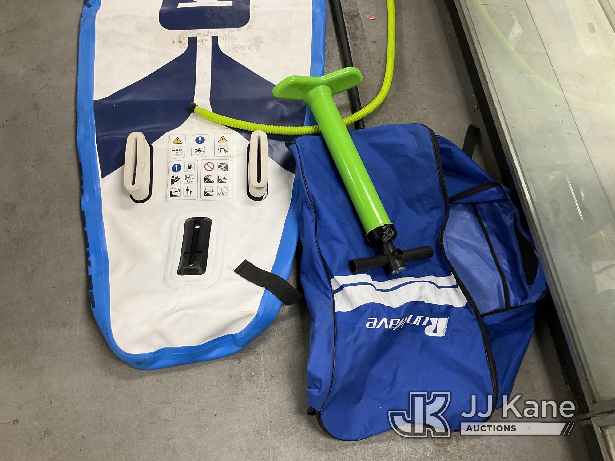 (Jurupa Valley, CA) Inflatable Paddle-board With Accessories (Used) NOTE: This unit is being sold AS