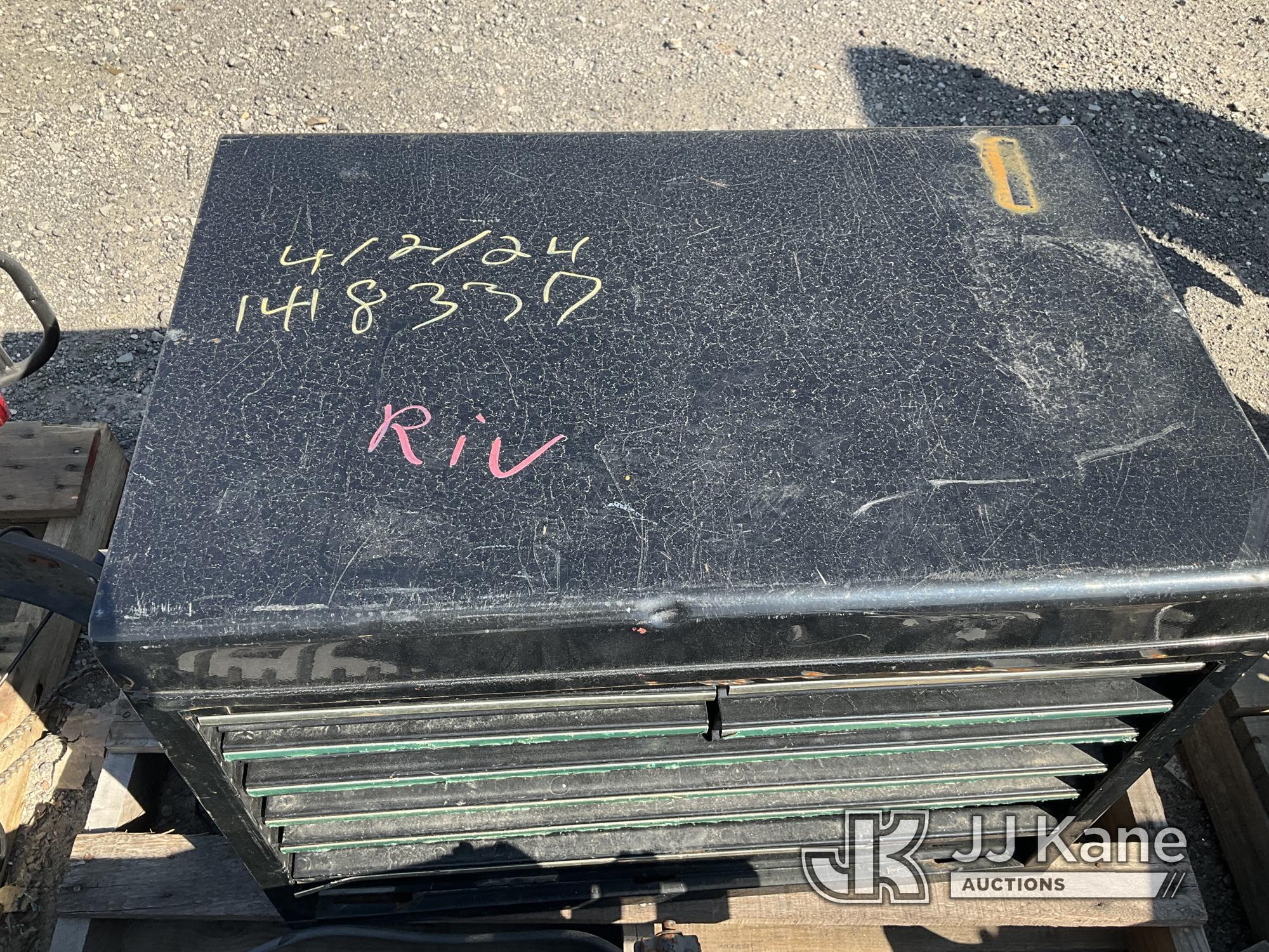 (Jurupa Valley, CA) Pallet Of Unknown Brand Of Tool Box & Table Saw (Used) NOTE: This unit is being