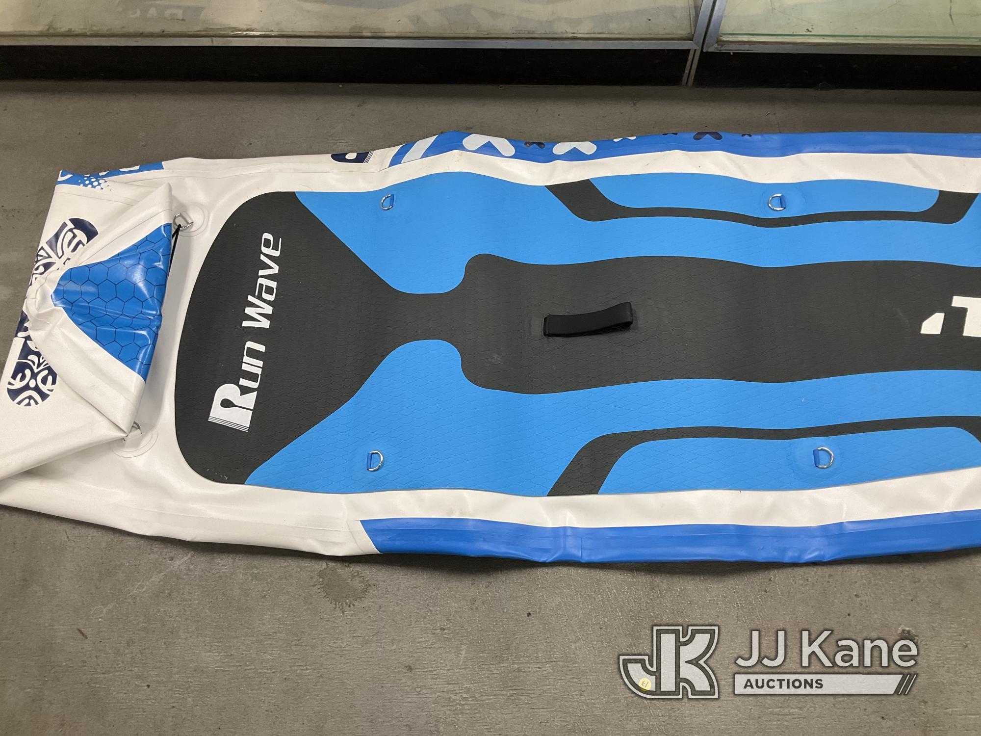 (Jurupa Valley, CA) Inflatable Paddle-board With Accessories (Used) NOTE: This unit is being sold AS