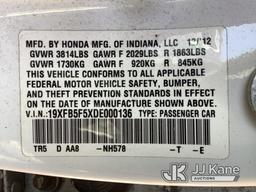 (Plymouth Meeting, PA) 2013 Honda Civic 4-Door Sedan CNG Only) (Not Running, Main Fuse Bad, Body & R