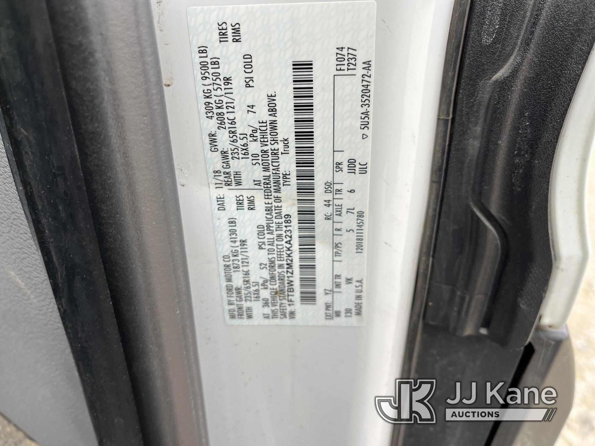 (Smock, PA) 2019 Ford Transit Cargo Van CNG Only) (Runs & Moves, Broken Driver Door Latch Release/Wi