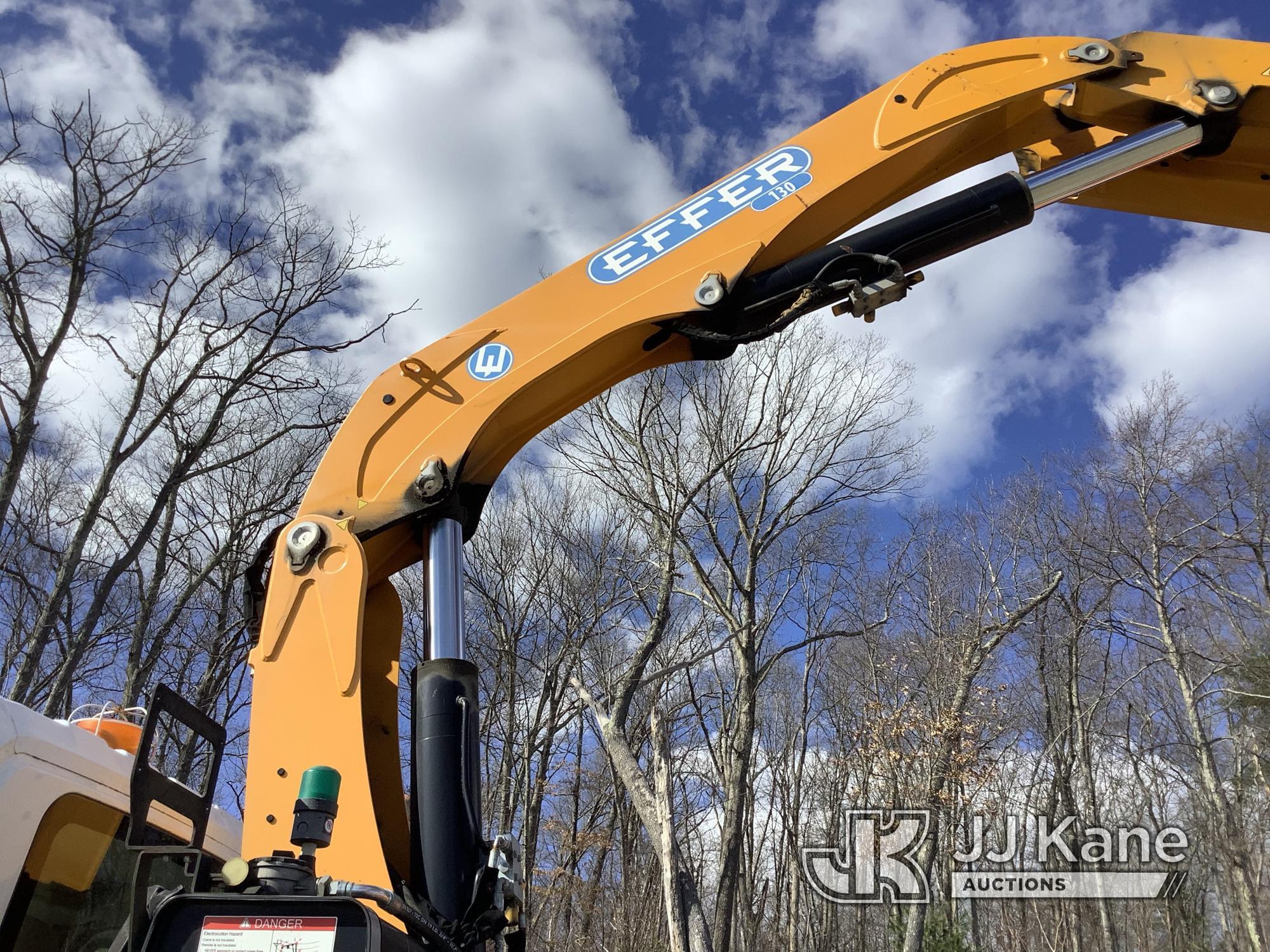 (Shrewsbury, MA) Effer 130/2S, Knuckleboom Crane mounted behind cab on 2015 International 4300 DuraS