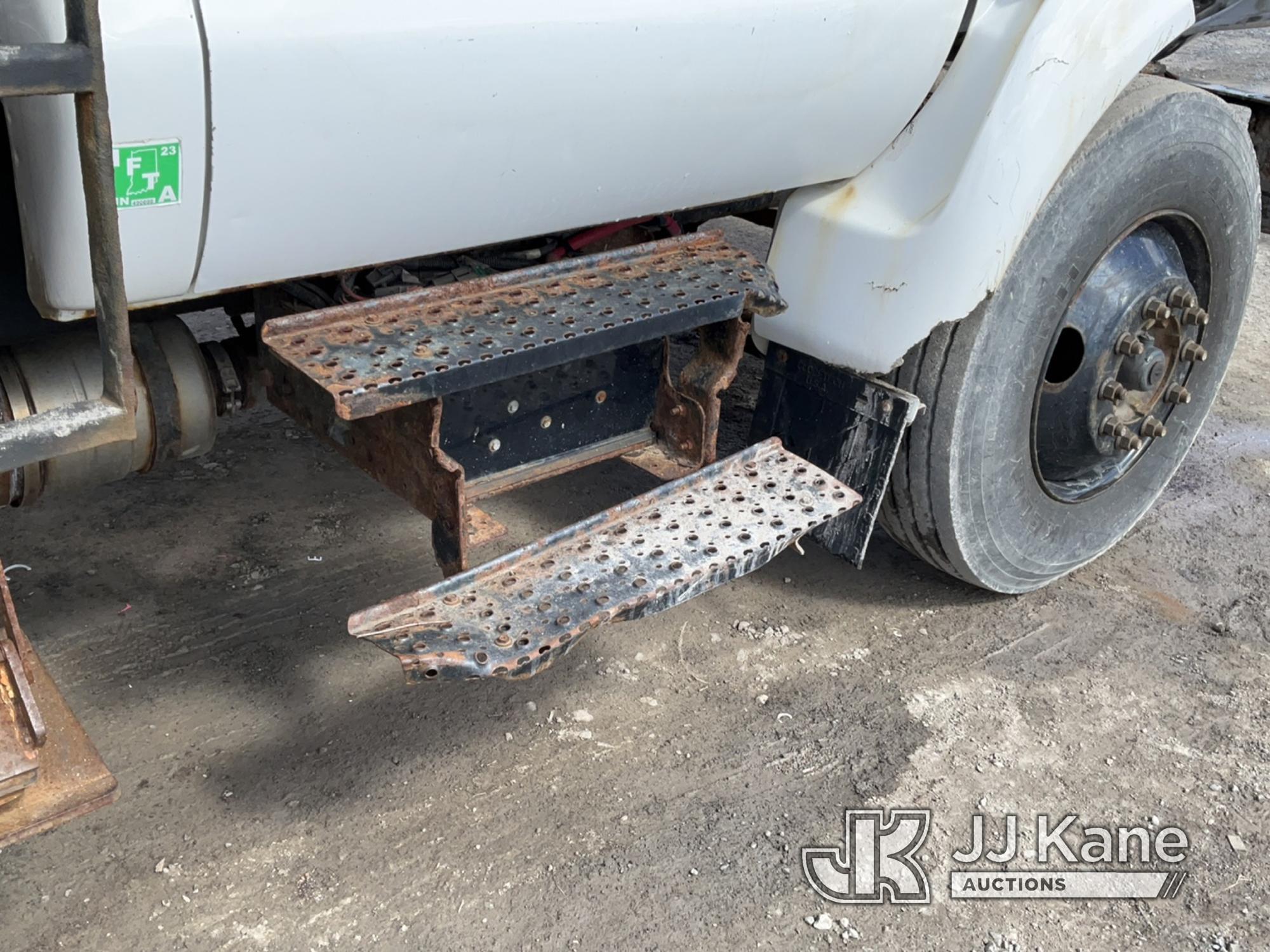 (Rome, NY) Altec LR756, Over-Center Bucket Truck mounted behind cab on 2013 Ford F750 Chipper Dump T