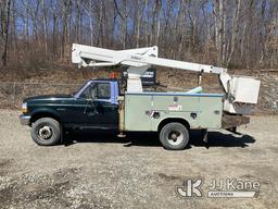 (Shrewsbury, MA) Versalift SST36N, Articulating & Telescopic Bucket Truck mounted behind cab on 1997