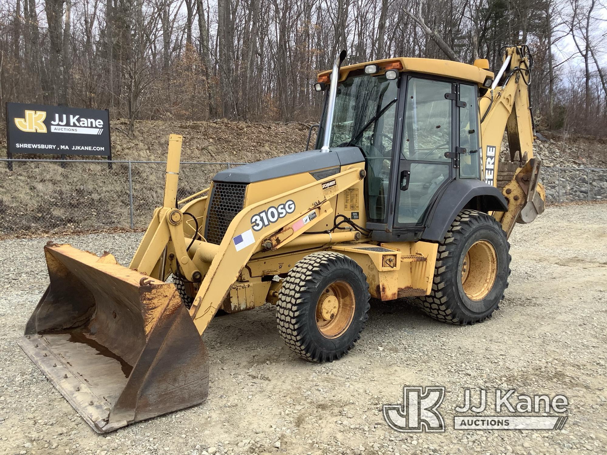 (Shrewsbury, MA) 2004 John Deere 310SG 4x4 Tractor Loader Backhoe No Title) (Runs, Moves & Operates